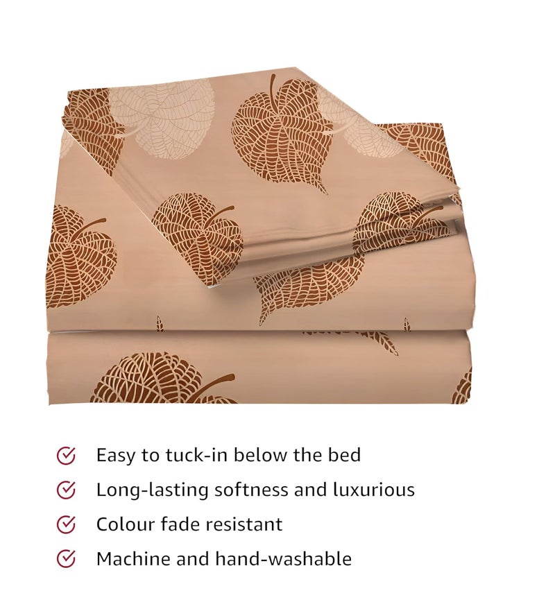 STARNSTYLE Polycotton 220 TC Floral Printed King Size Double Bedsheet with 2 Pillow Covers (90 x 90 Inches) - Image 4